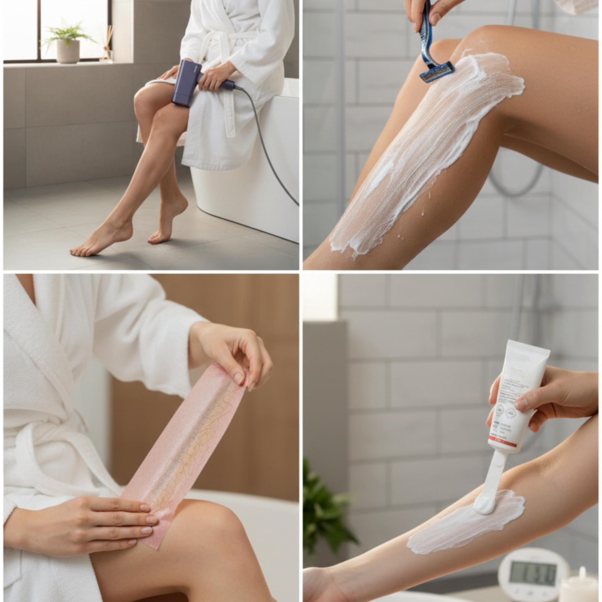 Vergelijking van ontharingsmethoden: thuis IPL, scheren, waxen en het aanbrengen van verzorgende crème op het been