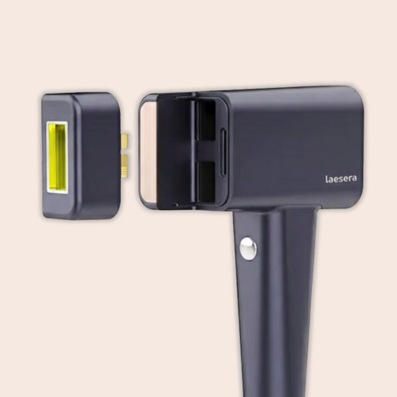 Nova One IPL device with interchangeable heads for hair removal, including standard and precision heads for face and body