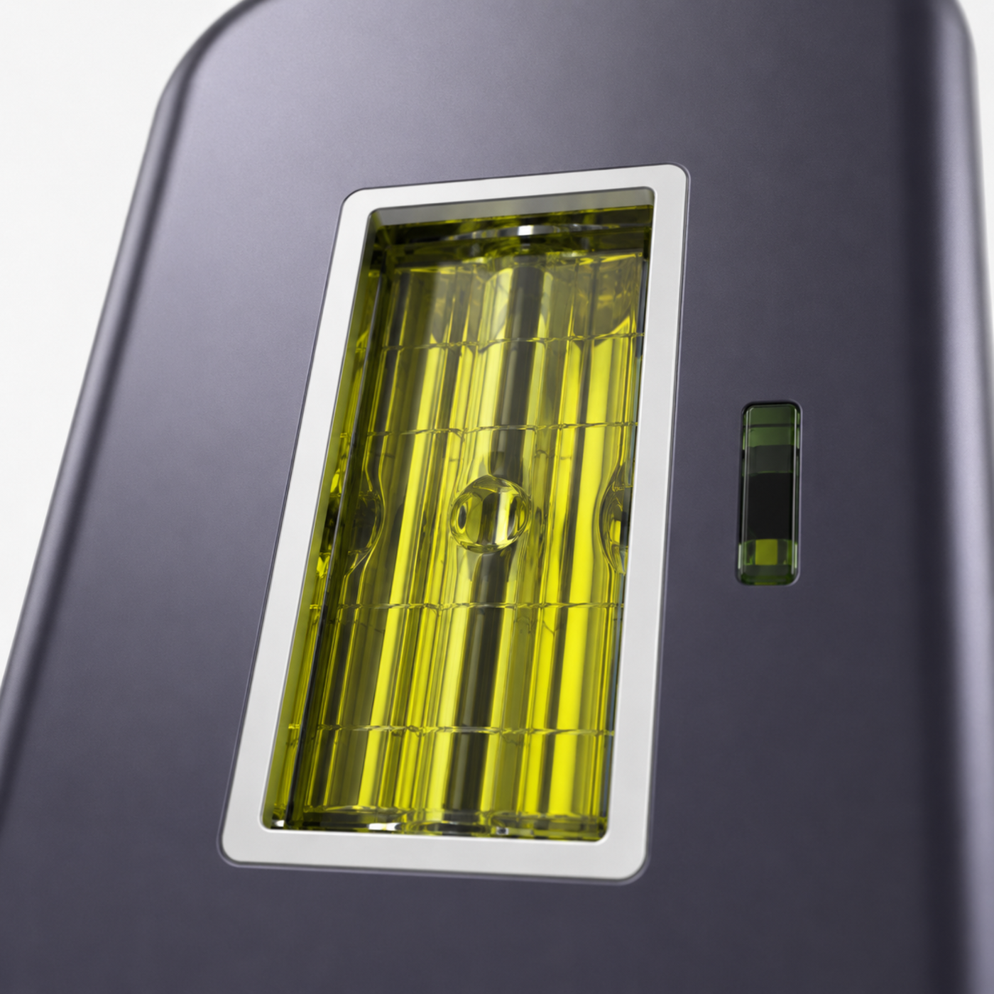 Close-up van de Precision Head IPL-opzetkop voor de Nova One met geïntegreerde flitslamp en huidcontactsensor