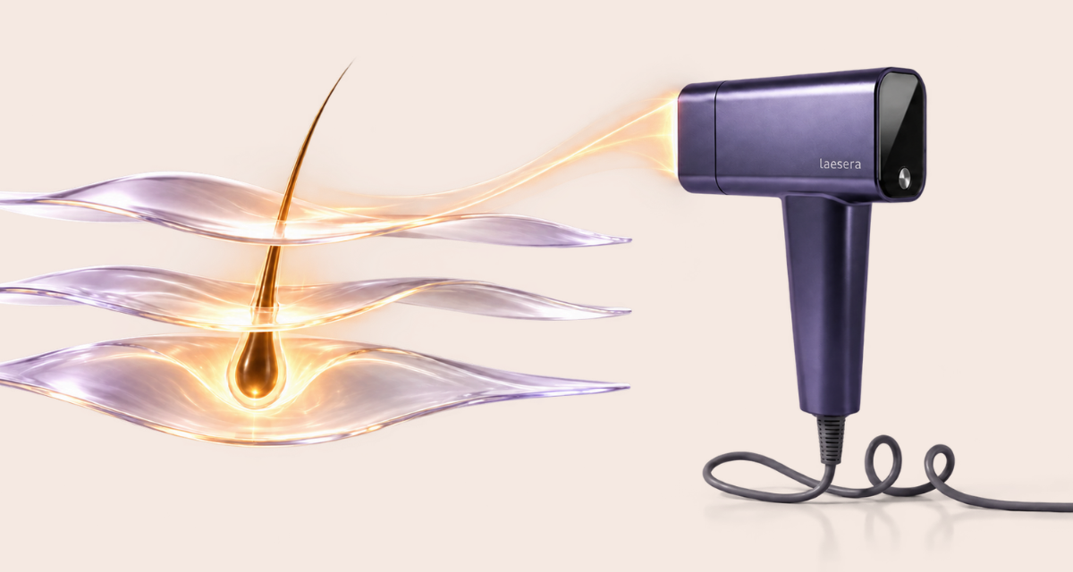 Illustratie van hoe IPL-licht de Haarwortel behandelt met de Laesera Nova One